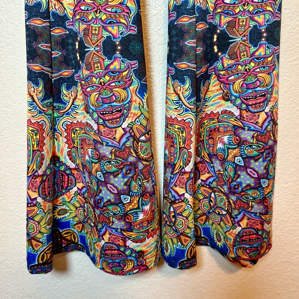 Colorful Patterned Boot Cut Flare Pants - Picture 4 of 11